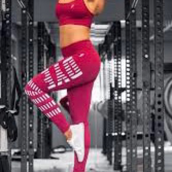 Doyoueven ‘Leave Your Mark’ maroon leggings; Nice! - Picture 1 of 11